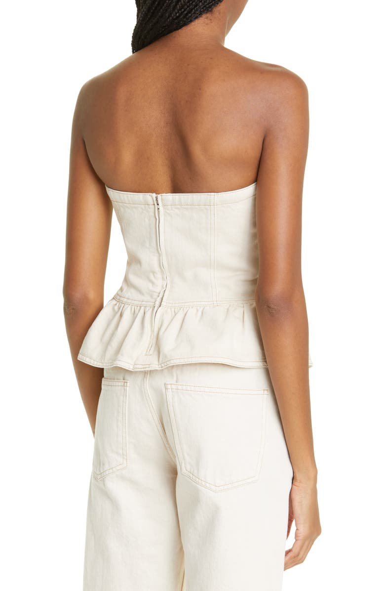 Isabel Marant Étoile Solizinia Strapless Cotton Top, Alternate, color, Ecru