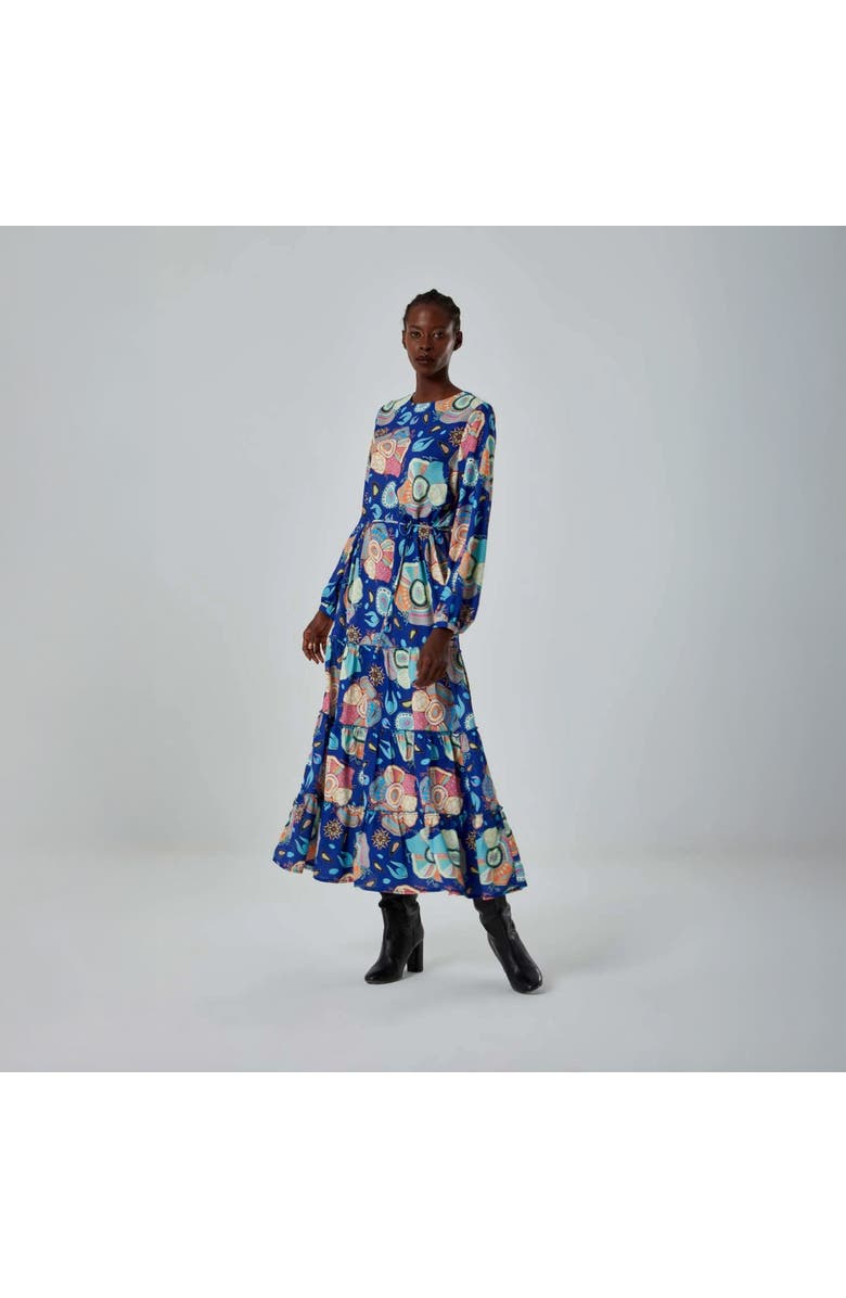 Mizalle Special Patterned Cutout Dress - Mix, Alternate, color, Mix