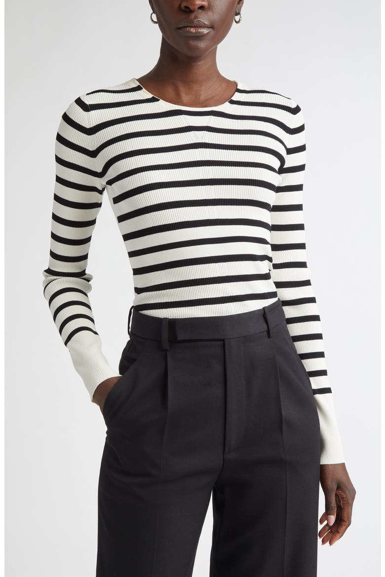 Breton Stripe Sweater, Main, color, ECRU/ BLACK MULTI