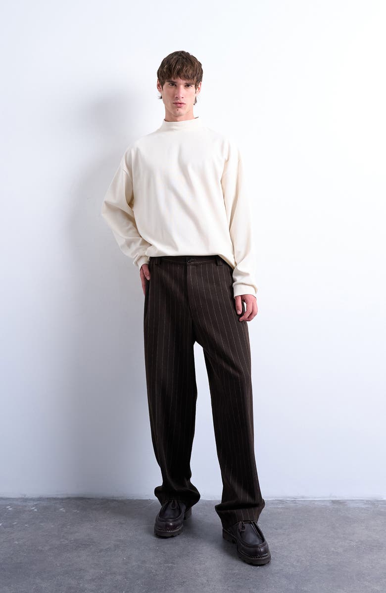 Topman Mock Neck T-Shirt, Alternate, color, Ecru