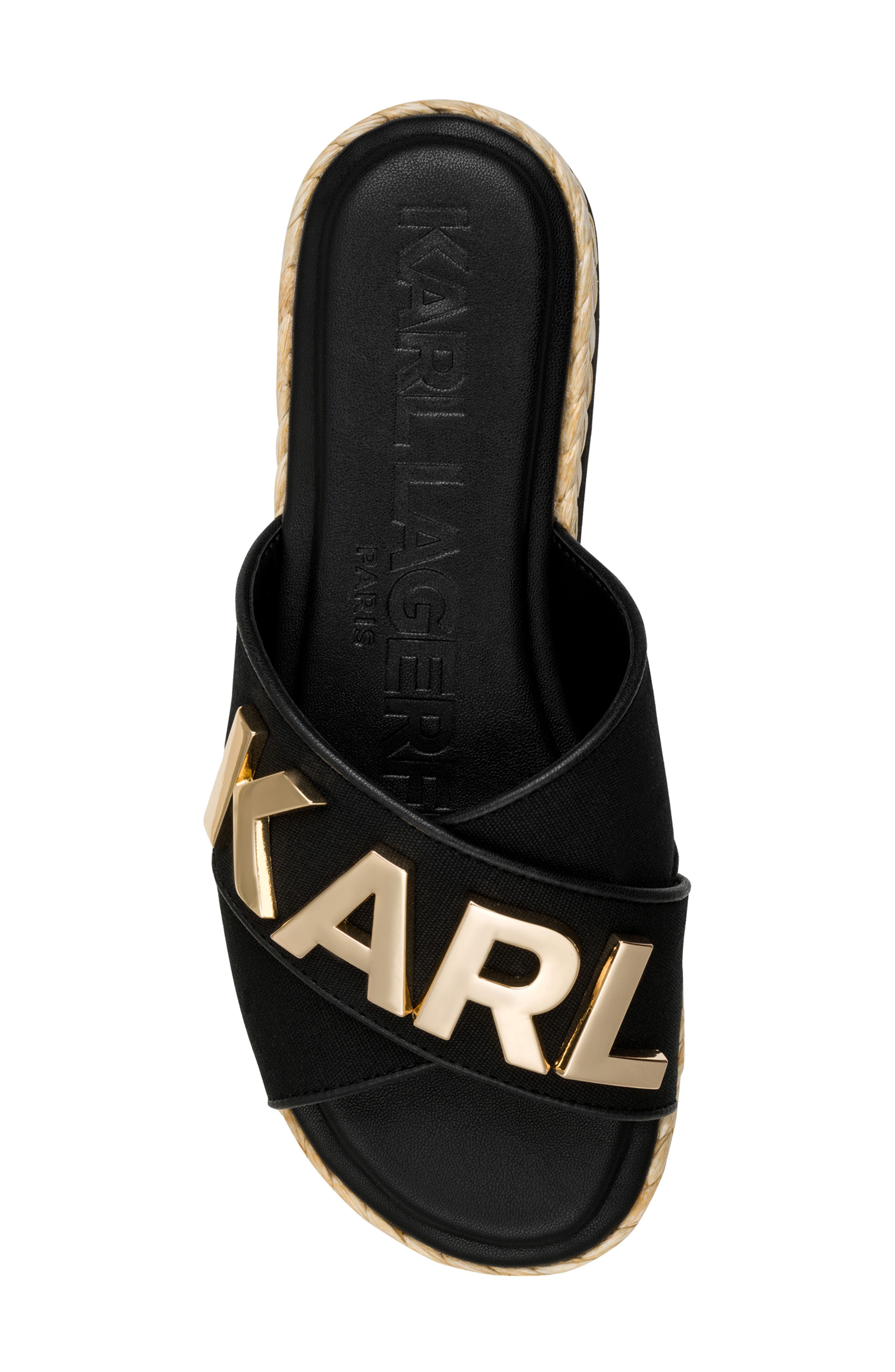 KARL LAGERFELD PARIS Catherine Slide Sandal, Alternate, color, Black