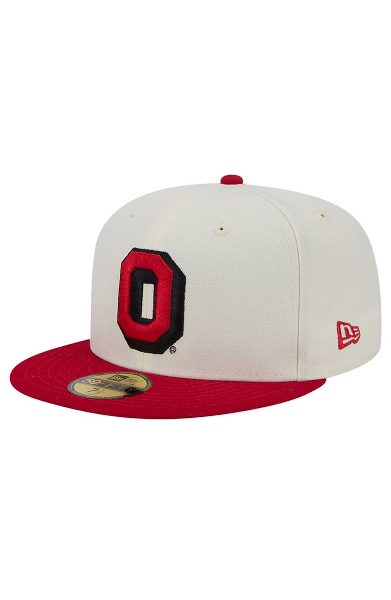 New Era Men's New Era Ohio State Buckeyes Chrome White Vintage 59FIFTY Fitted Hat, Alternate, color, 