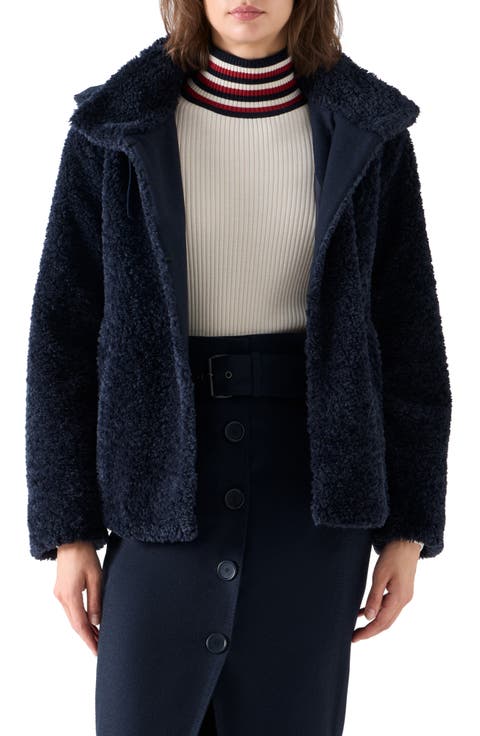 Faux Fur Hooded Short Coat