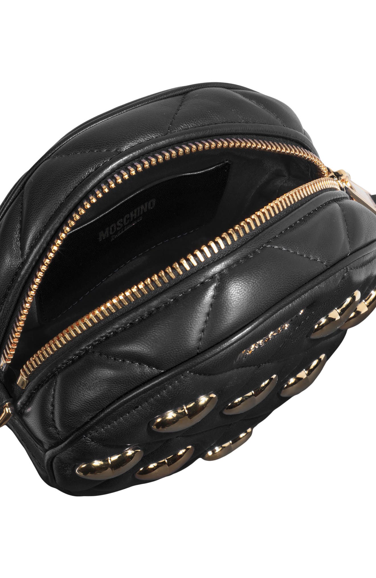 Moschino Quilted Heart Crossbody Bag, Alternate, color, 