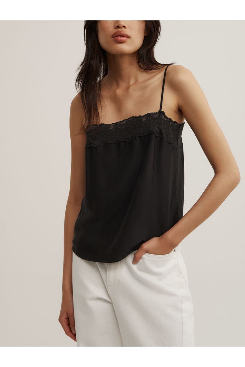 Cropped Lace Camisole, Main, color, Black