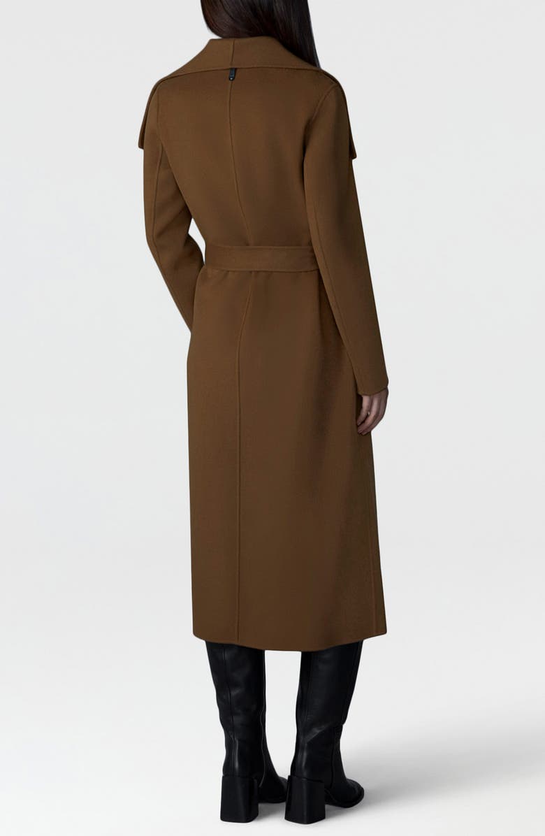 Mackage Mai Wool Long Wrap Coat, Alternate, color, Earth Brown
