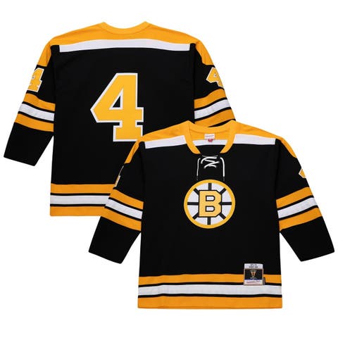 Men's Mitchell & Ness Bobby Orr Black Boston Bruins Big & Tall 1971/72 Blue Line 2.0 Jersey