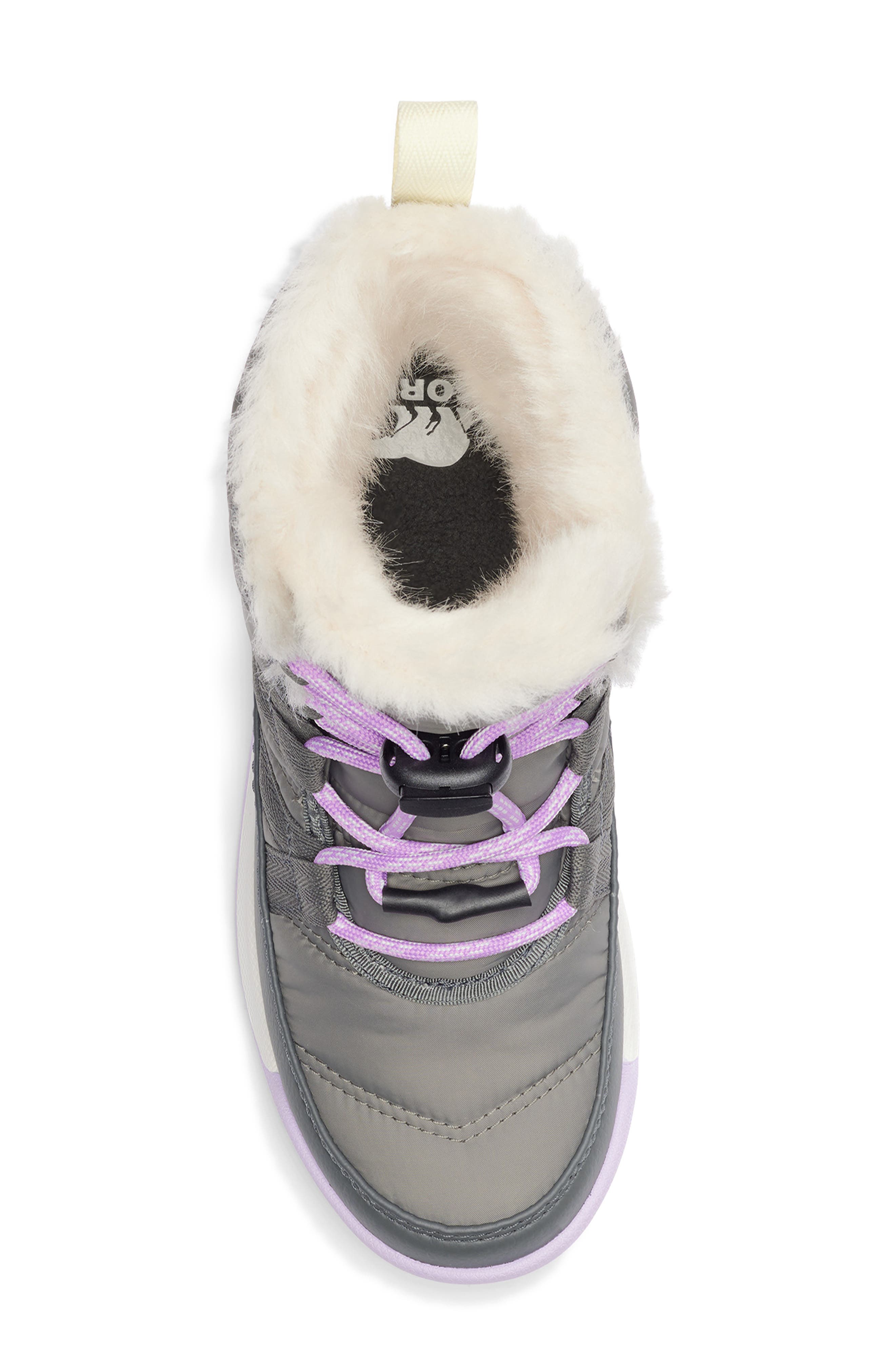 SOREL Kids' Whitney II Plus Waterproof Snow Boot, Alternate, color, Quarry/ Lavender Cloud