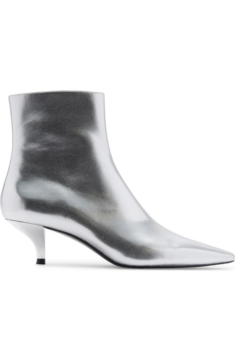 MANGO Metallic Kitten Heel Bootie, Alternate, color,