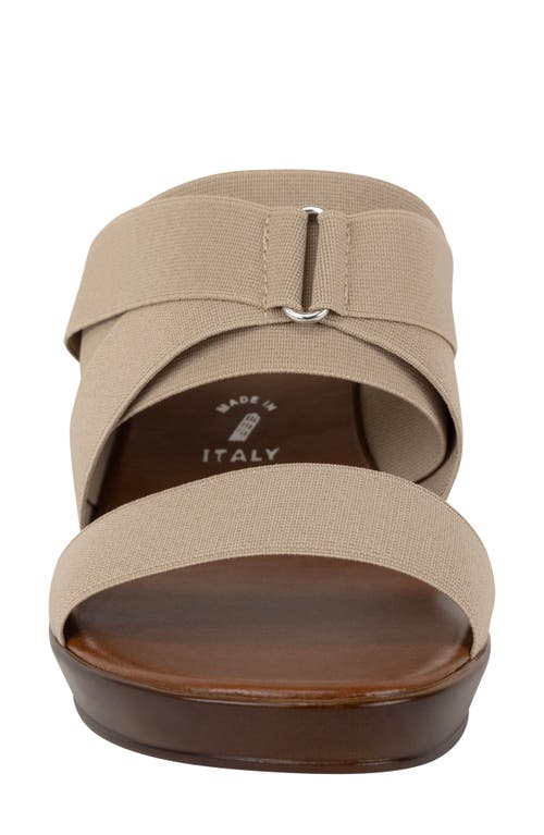 Italian Shoemakers Clous Wedge Sandal In Taupe