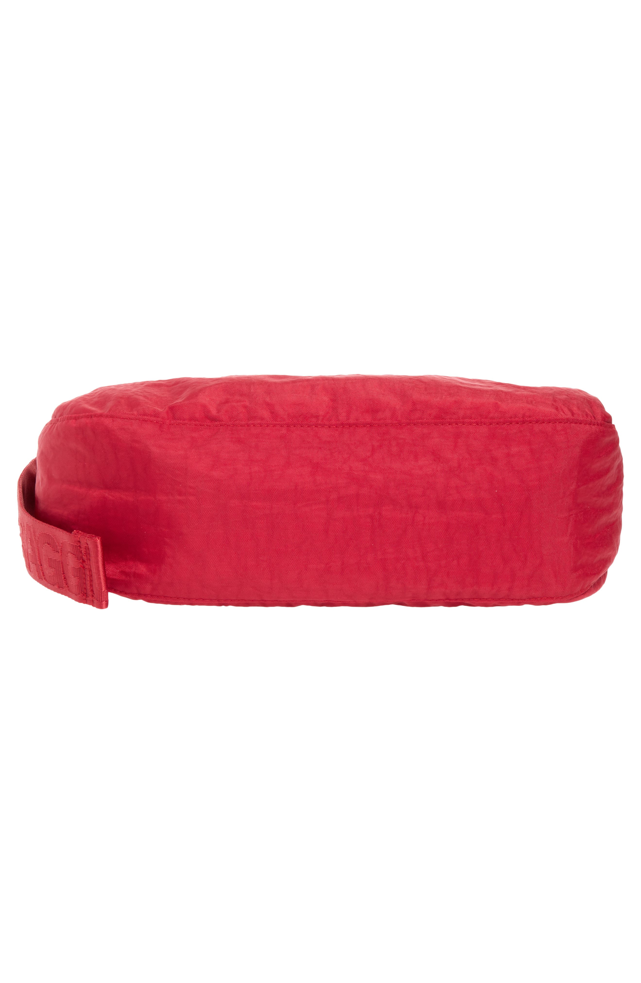 Medium Recycled Nylon Crescent Crossbody Bag, Alternate, color, CHERRY