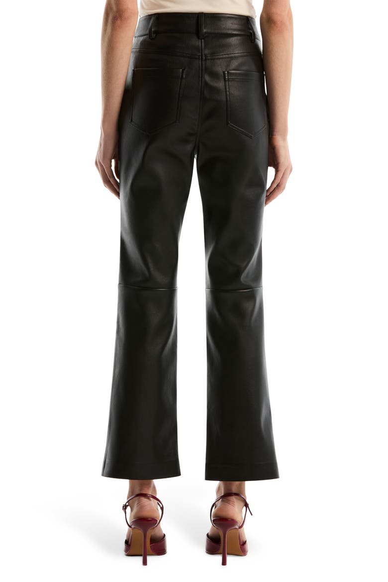 Faux Leather Cropped Bootcut Pants, Alternate, color, BLACK