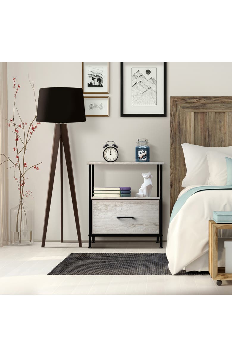 SORBUS Nightstand 1-Drawer Shelf Storage, Alternate, color,