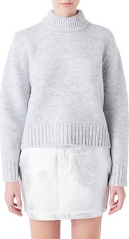 Grey Lab Mock Neck Pullover Sweater