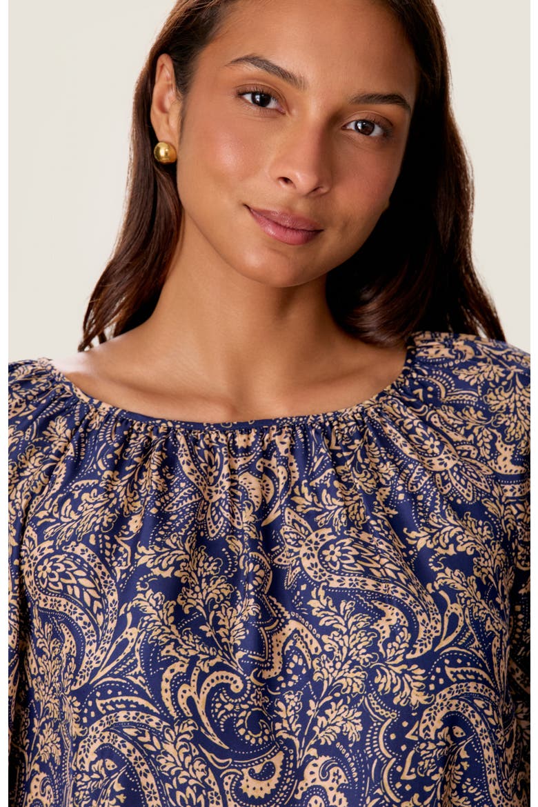 Reese Paisley Blouse, Alternate, color, Maritime Multi