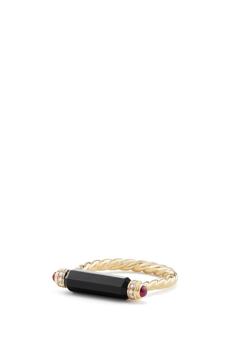 Barrels Ring with Diamonds in 18K Gold, Main, color, BLACK ONYX