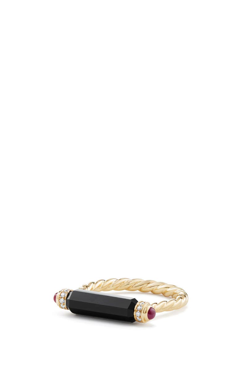 David Yurman Barrels Ring with Diamonds in 18K Gold, Main, color, 