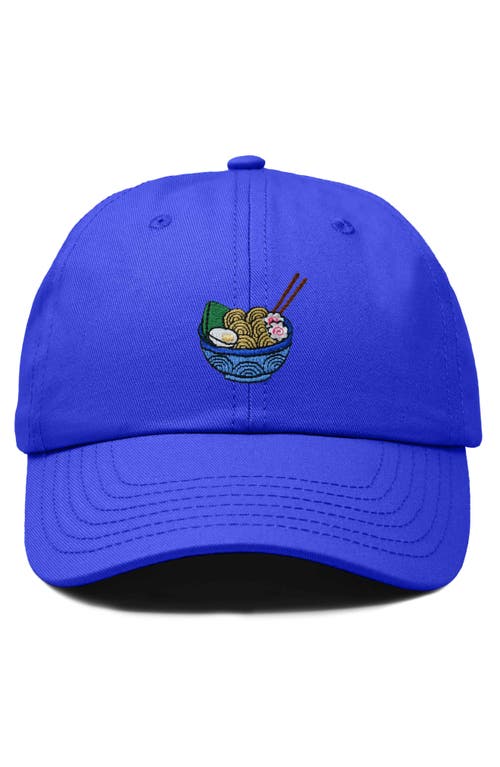 Dalix Noodles Embroidered Casual Cap In Royal Blue