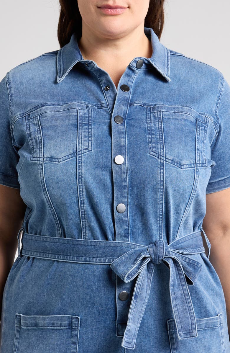 Universal Standard Kate Tie Waist Denim Jumpsuit, Alternate, color, Austin Blue