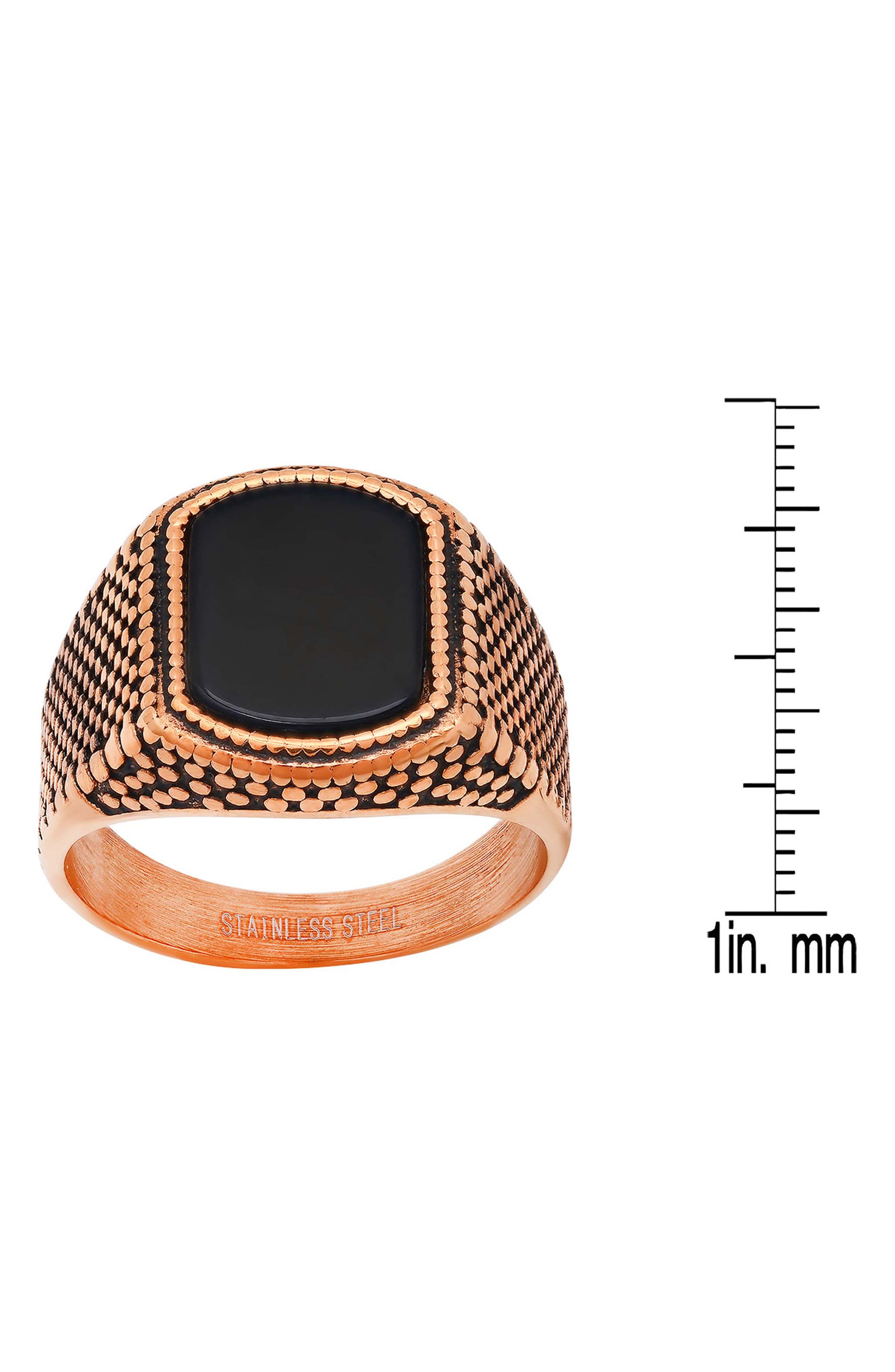 STEELTIME Men's 18k Rose Gold Plated Signet Ring (Men) | Nordstromrack
