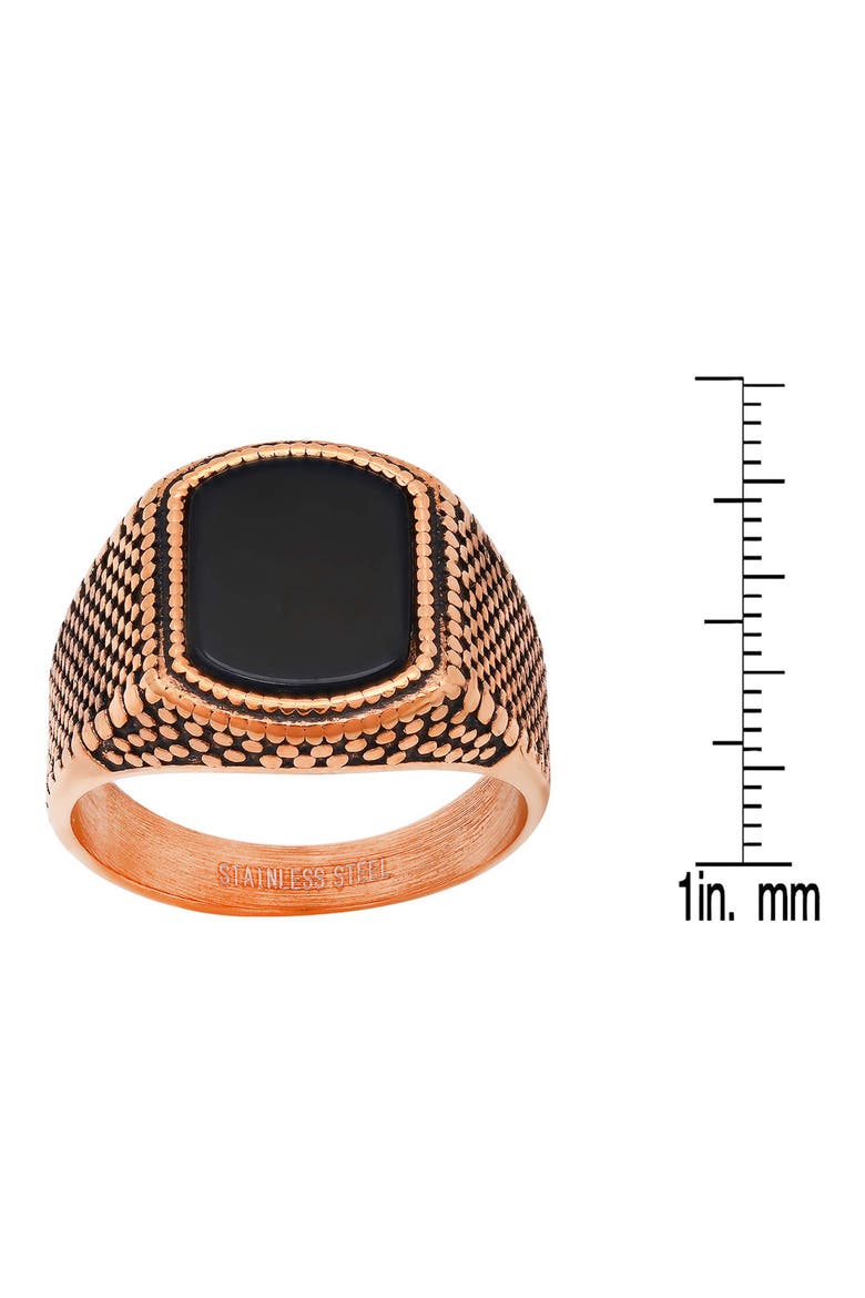 Men's 18k Rose Gold Plated Signet Ring, Alternate, color, ROSE GOLD