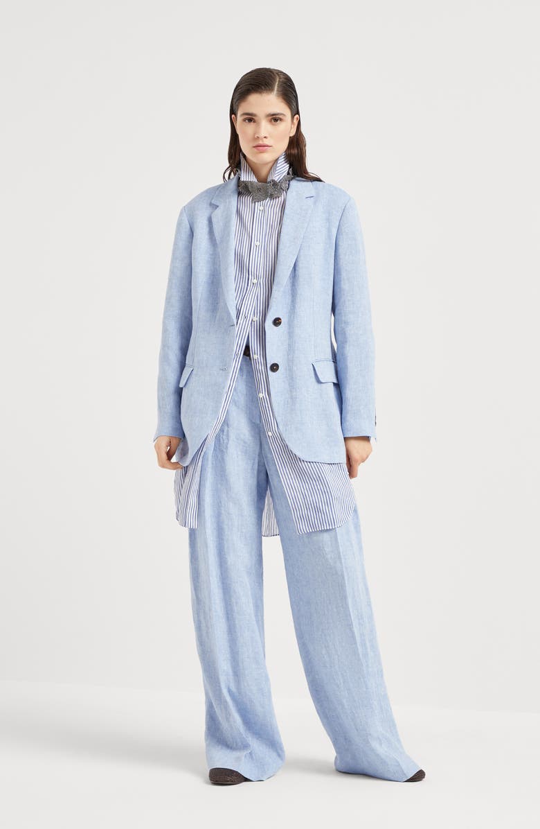 Brunello Cucinelli Sparkling canvas blazer, Alternate, color, 