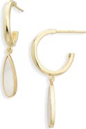 ARGENTO VIVO Mother-of-Pearl Teardrop Huggie Hoop Earrings