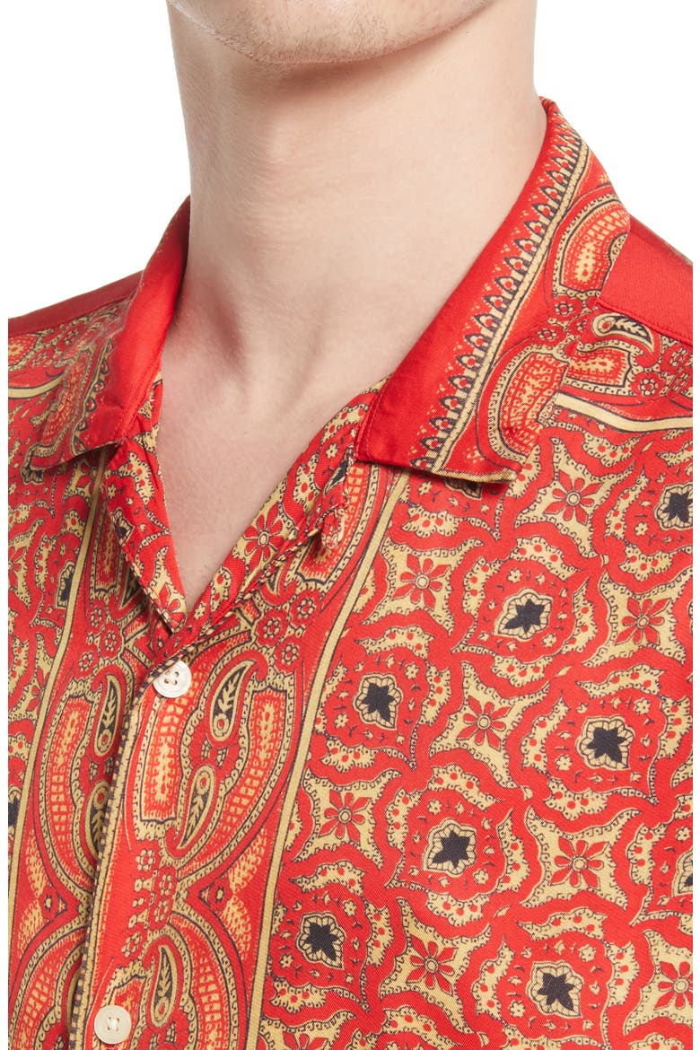 Sinaloa Relaxed Fit Short Sleeve Button-Up Shirt, Alternate, color, INFERNAL RED