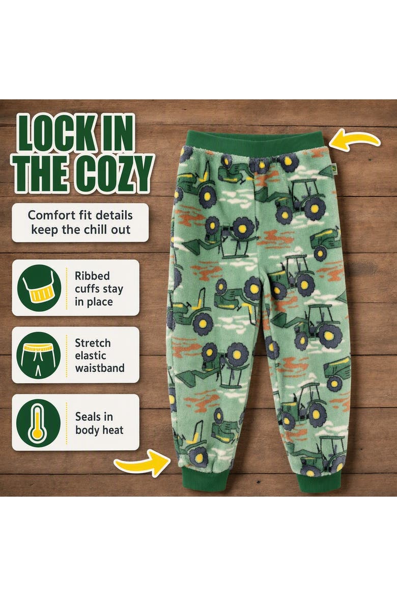 2-Piece Fleece Sweatshirt and Pants Set, Alternate, color, Green Camo Tractors