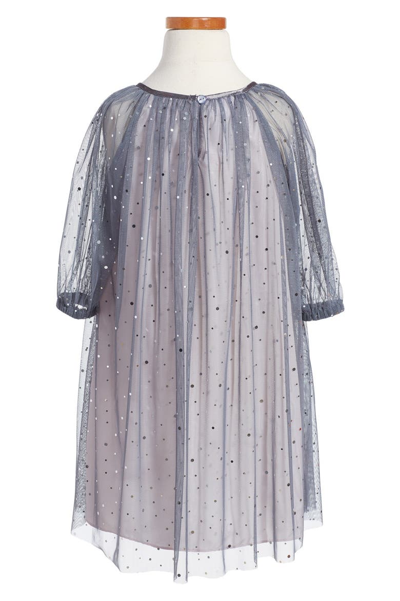 Iris & Ivy Sparkle Mesh Dress, Alternate, color, GREY