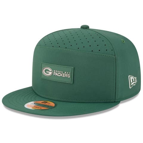 Men's New Era Green Green Bay Packers 2025 Sideline  Split Panel 9FIFTY Snapback Hat