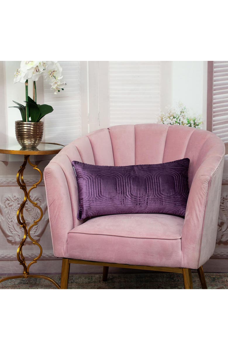 PARKLAND COLLECTION Iphis Topstitched Throw Pillow, Alternate, color, Purple