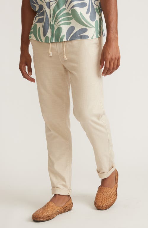 Marine Layer Saturday Cotton Stretch Standard Fit Beach Pants In Neutral