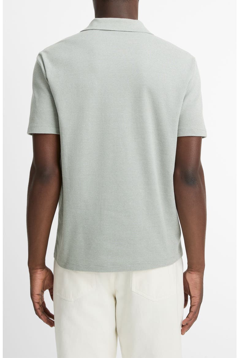 Johnny Collar Houndstooth Cotton Polo, Alternate, color, BROAD LEAF/ OPTIC WHITE