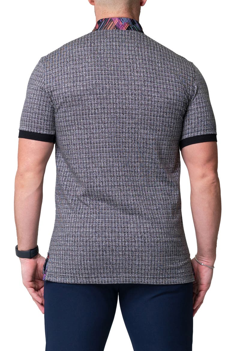 Mozartmaki Grey Short Sleeve Cotton Polo, Alternate, color, GREY