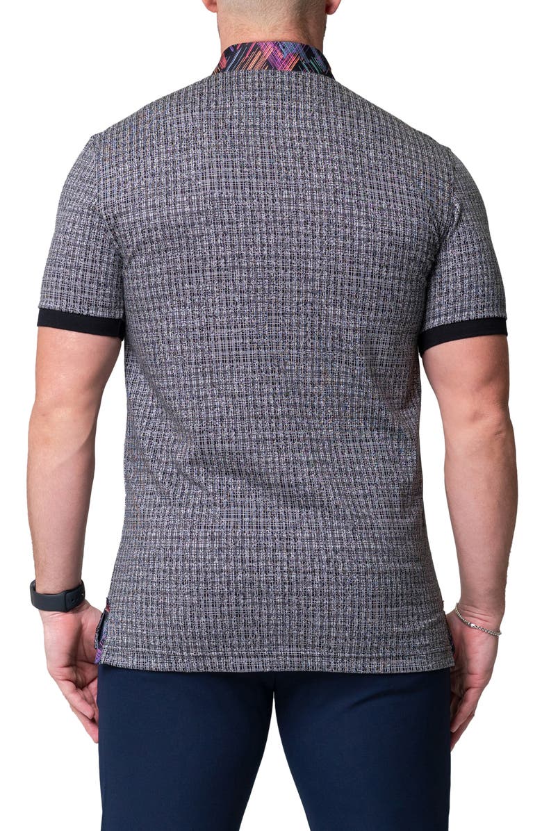 Maceoo Mozartmaki Grey Short Sleeve Cotton Polo, Alternate, color, Grey