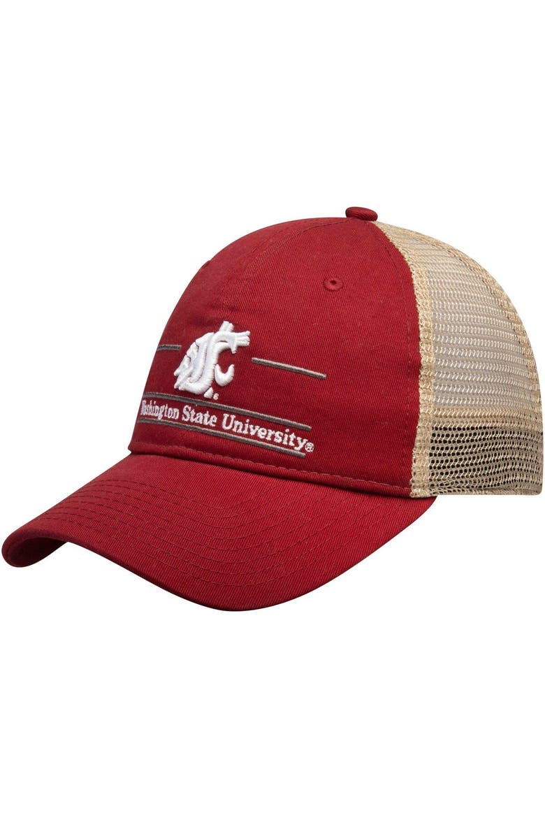 Men's The Game Crimson Washington State Cougars Split Bar Trucker Adjustable Hat, Main, color, Crimson