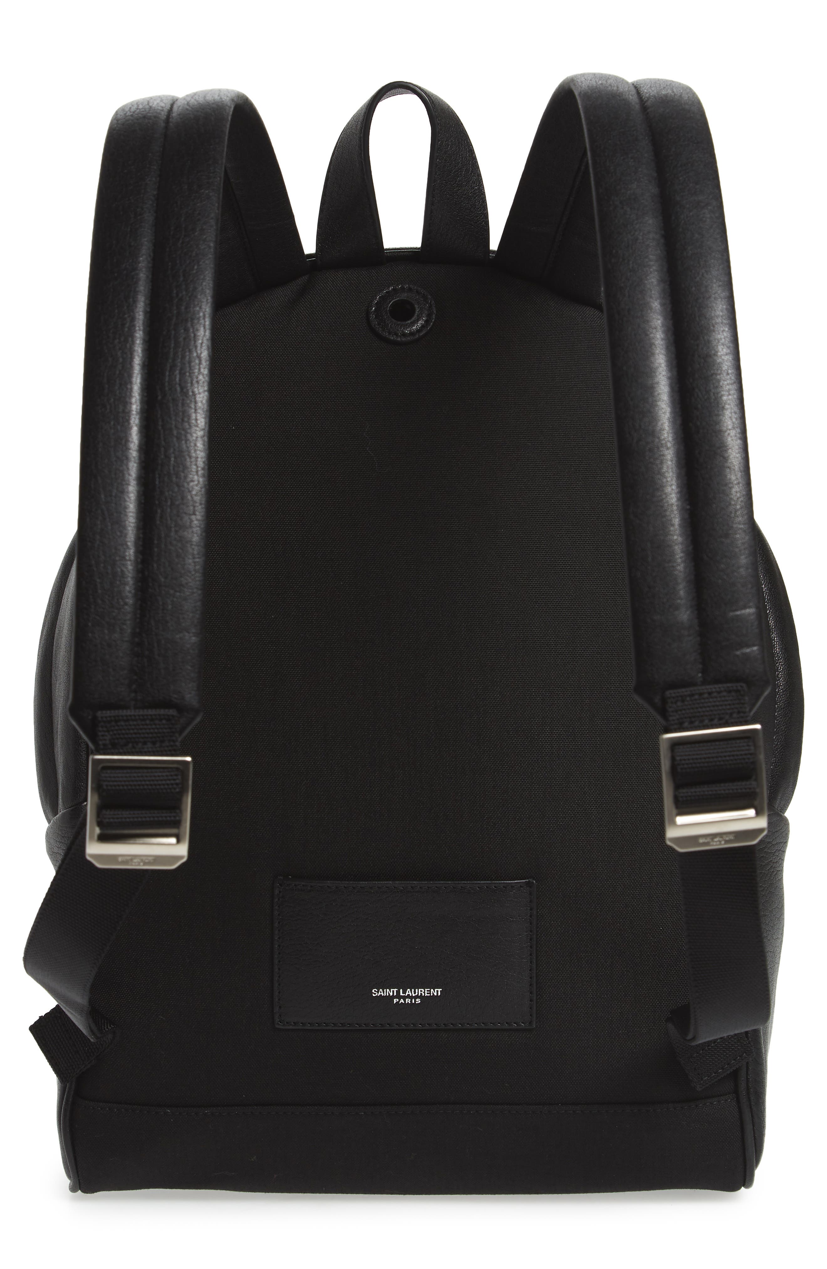 Saint Laurent Mini City Stars Leather Backpack, Alternate, color, 
