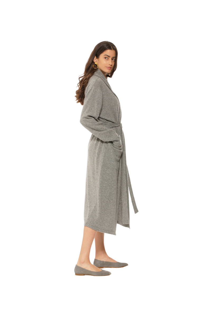 Monticelli Cashmere Pure Cashmere Knit Robe, Alternate, color, Melange Grey