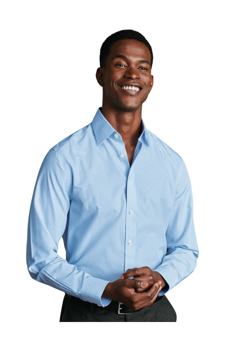 Non-Iron Bengal Stripe Shirt, Main, color, Sky Blue