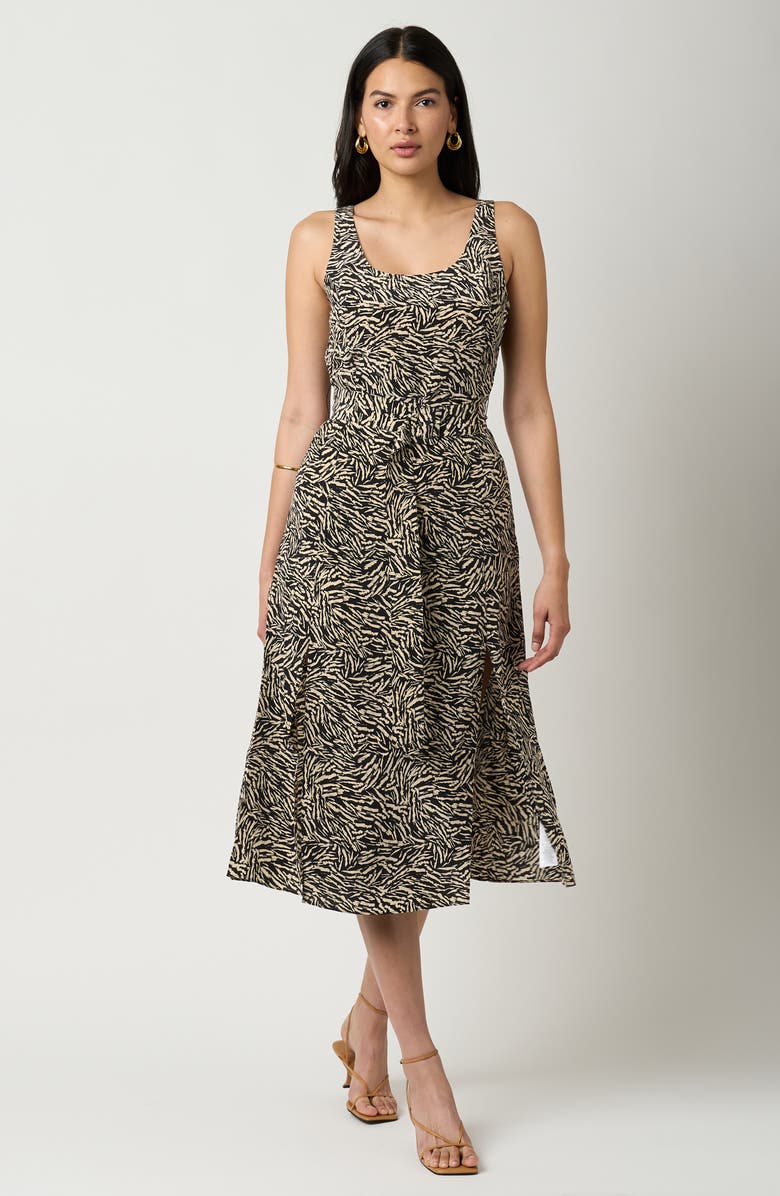 Equipment Brixley Belted Dress, Alternate, color, True Black And Creme Brulee