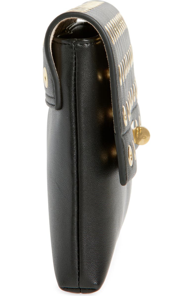 Anya Hindmarch Valorie Eyelet Leather Clutch, Alternate, color, Black