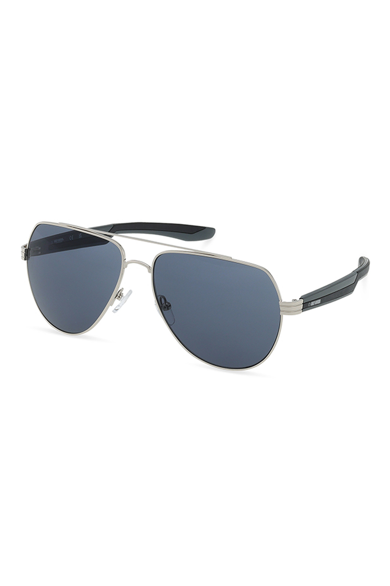Metal Aviator Sunglasses, Main, color, Light Nickeltin / Smoke