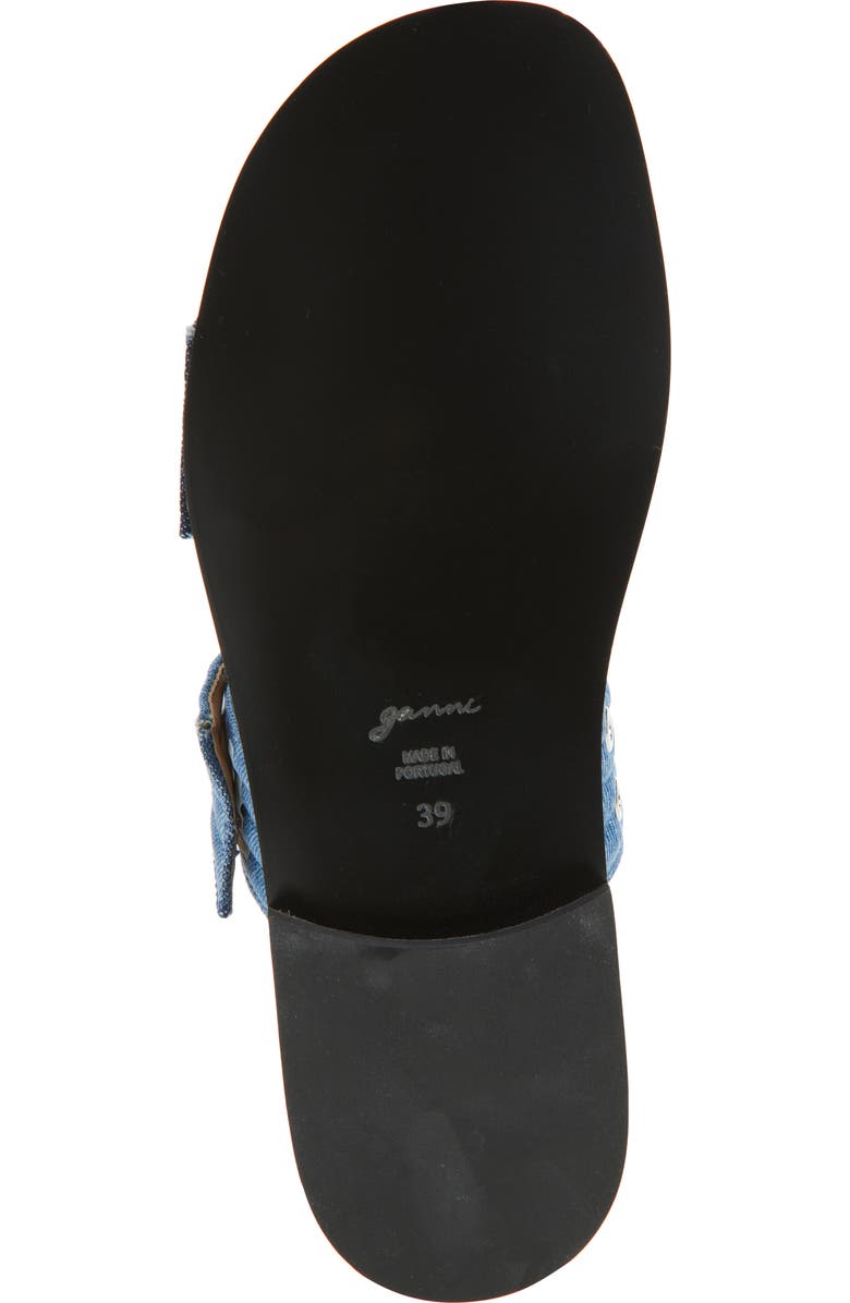 Ganni Feminine Buckle Strap Denim Slide Sandal, Alternate, color, Mid Blue Vintage