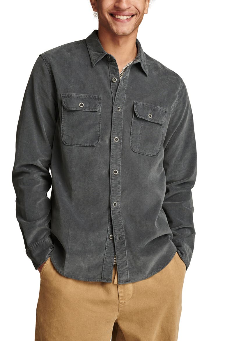 Finewale Corduroy Workshirt, Main, color, DARK SLATE