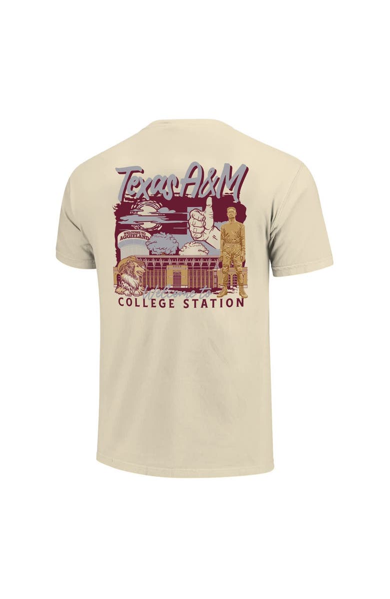 IMAGE ONE Men's Image One Natural Texas A&M Aggies Comfort Colors Hand-Drawn Campus Stack T-Shirt, Alternate, color, Natural