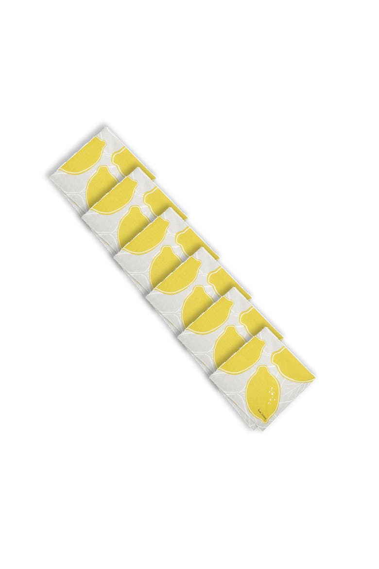 Lemon Toss Napkin Set of 6, Alternate, color, Yellow