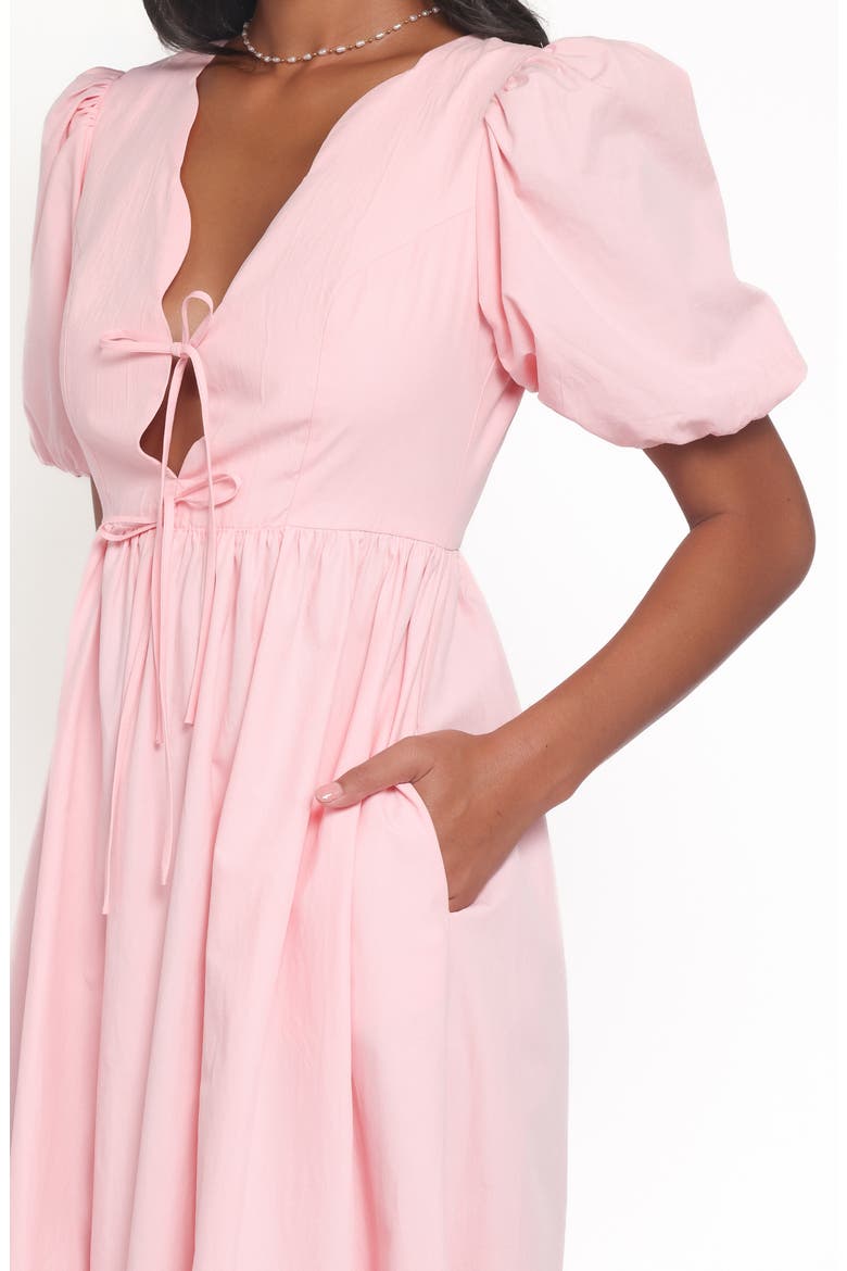Karla Puff Sleeve Midi Dress, Alternate, color, PINK