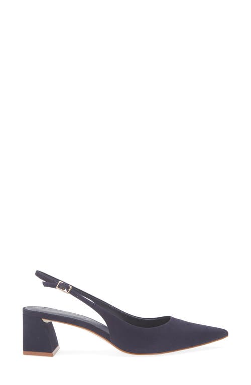 Steve Madden Robyn Pointed Toe Slingback Pump In Navy Nubuck