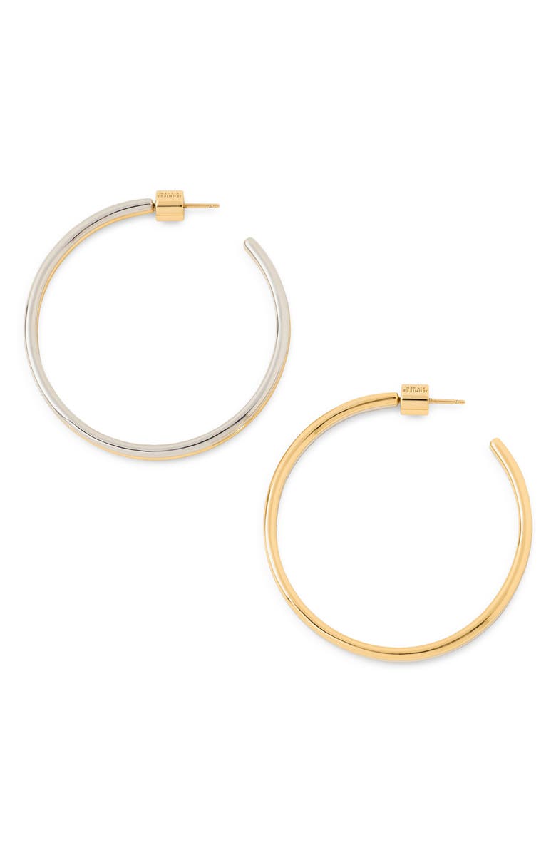 Jennifer Fisher 2-Tone Thread Hoop Earrings, Main, color,